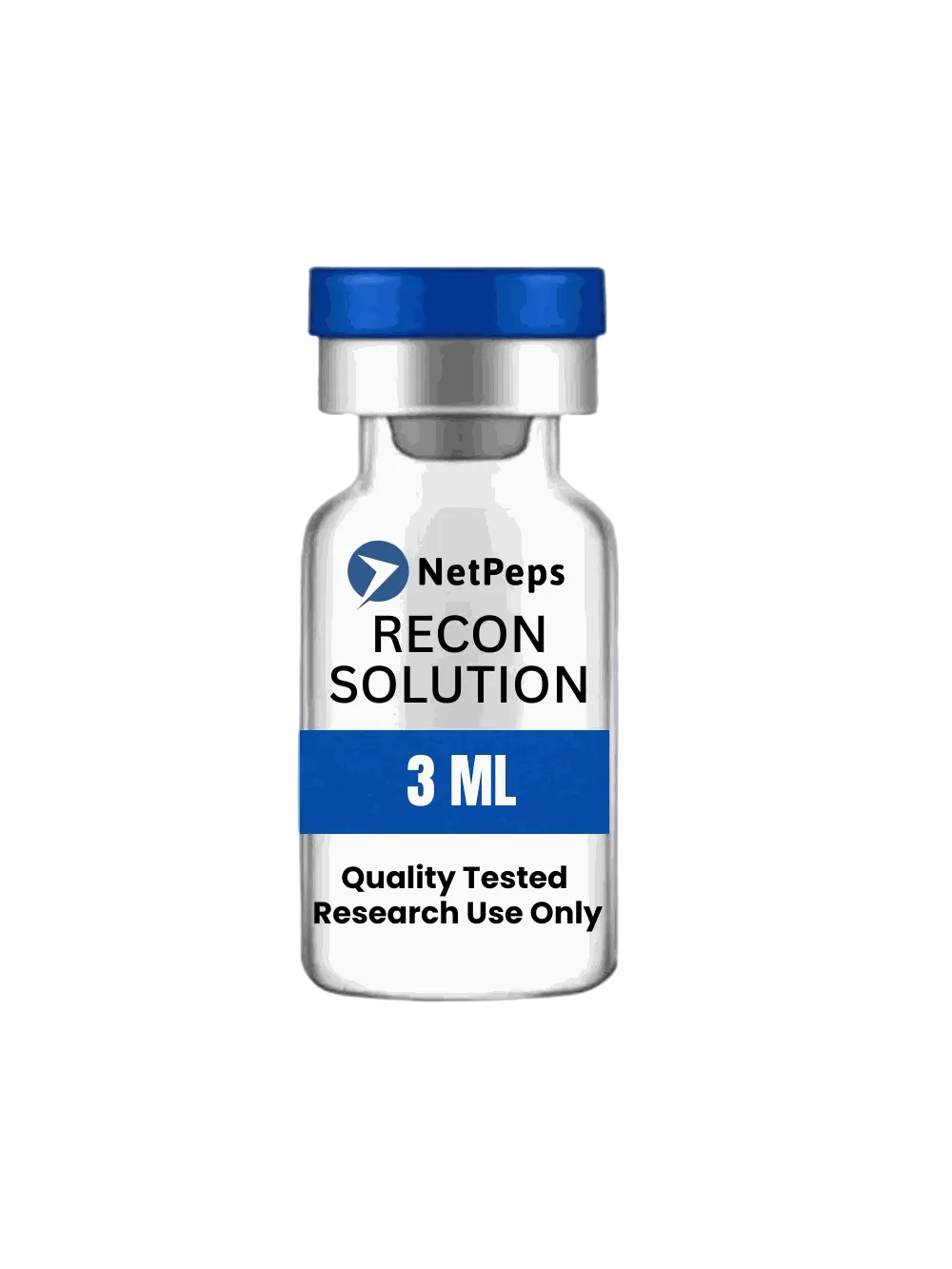 3ml bottle of RECONSTITUTION SOLUTION for research use only with safety and storage instructions