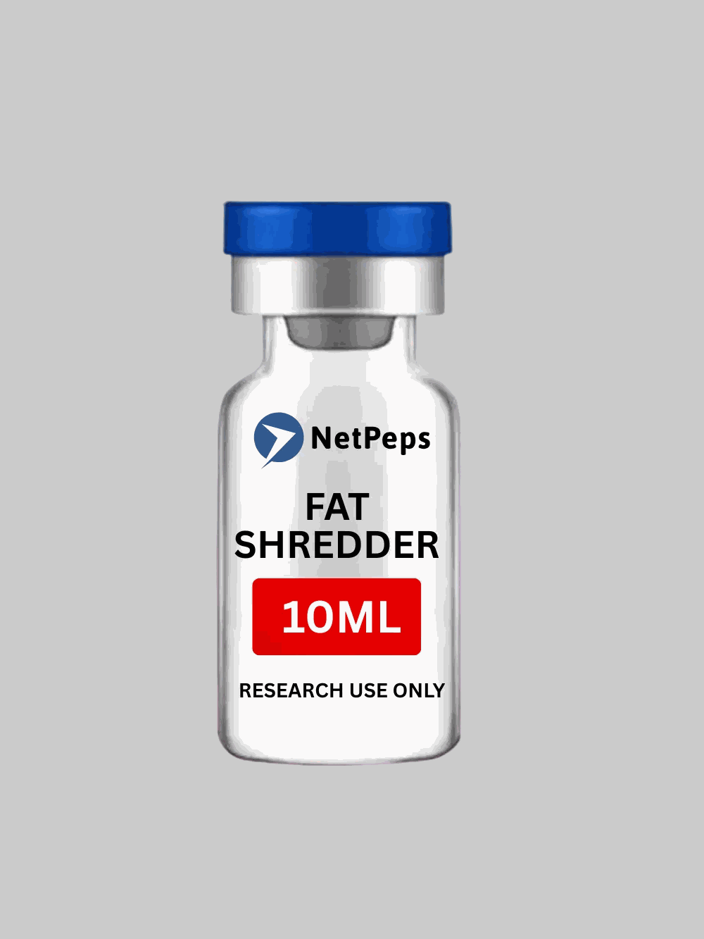 Fat Shredder 10ML research peptide vial with warning label for laboratory use only