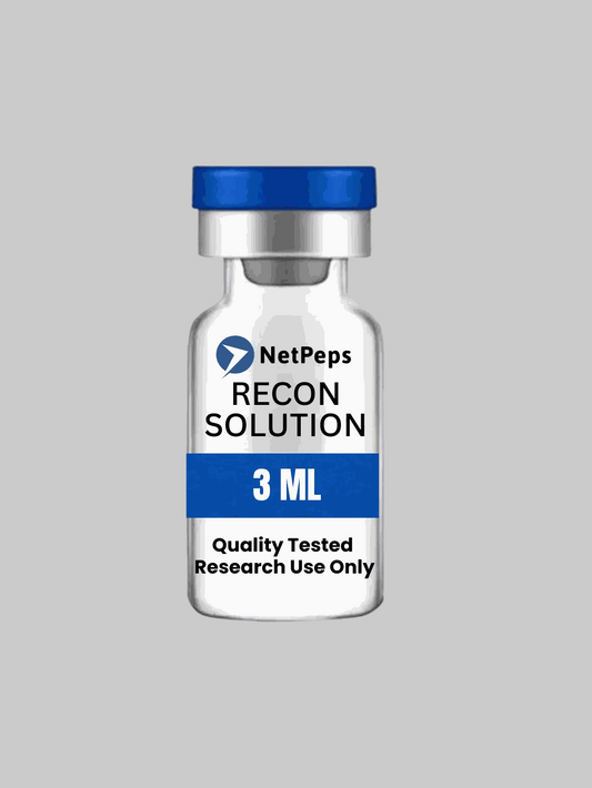 3ml bottle of RECONSTITUTION SOLUTION for research use only with safety and storage instructions