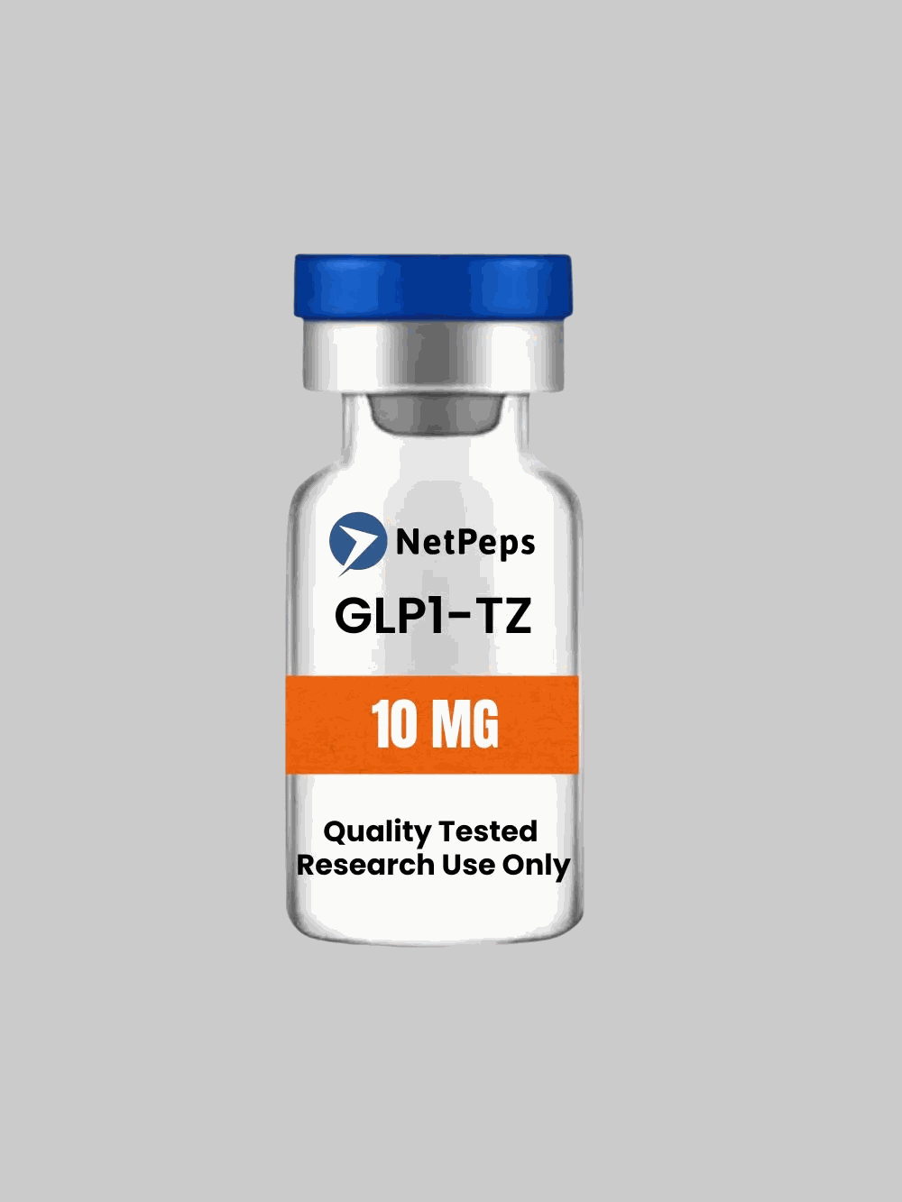GLP1-T 10mg peptide vial for research use only with storage and safety instructions