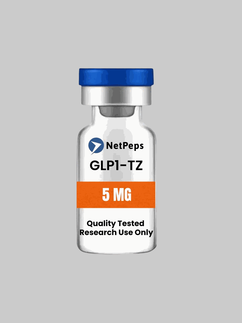 GLP1-T 5mg research peptide vial with warning label for laboratory use only